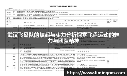 武汉飞盘队的崛起与实力分析探索飞盘运动的魅力与团队精神
